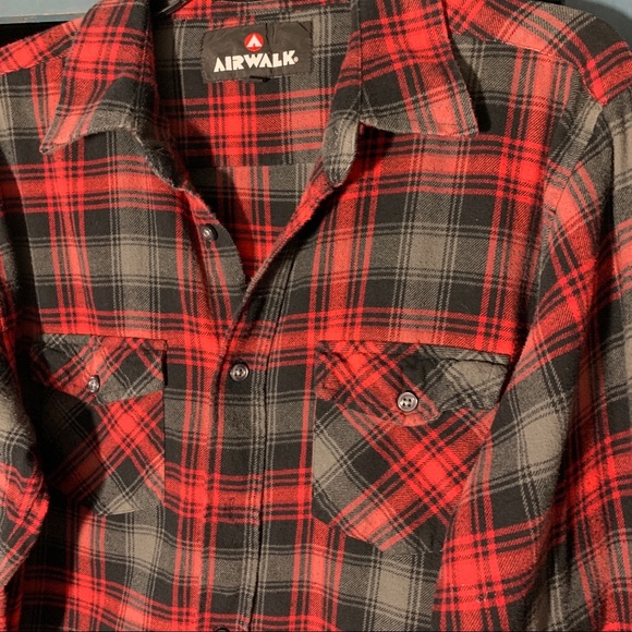 Airwalk Mens Plaid Cotton Button Up Shirt Sz Lrg - Picture 7 of 13